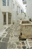 Typische Häuserzeile, Plaka, Insel Milos, Kykladen, Ägäis, Griechenland