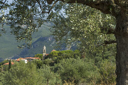 Blick auf Bergort Dimitsana, Arkadien, Peloponnes, Griechenland