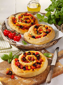 Savory bread rolls with Mediterranean vegetables