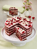 Cherry cake with chocolate sponge