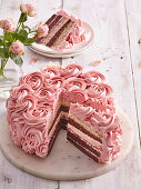 Pink rose cake