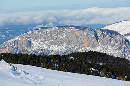 Berglandschaft im Winter, Plateau de Beille, bei Les Cabannes, Département Ariège, Pyrenäen, Okzitanien, Frankreich