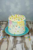 Colorful confetti cake