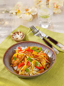 Chicken sweet and sour on rice