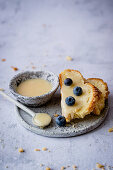 Yeast braid with honey and blueberries