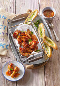 Sticky, sweet and spicy chicken wings