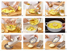 Kartoffelgratin mit Meerrettich-Mayonnaise zubereiten