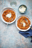 Smoky chickpea and pearl barley risotto
