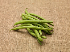 French Beans on burlap