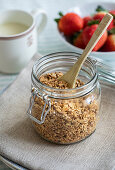 Granola muesli in an ironing jar