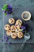 Cookies baked with wild violets