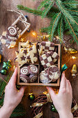 Butter cookies in different shapes