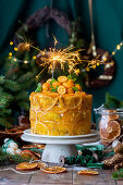 Citrus Christmas cake with candied oranges