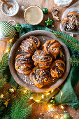 Sweet poppy seed rolls for Christmas coffee