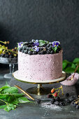 Blackberry buttercream cake
