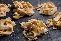 Fresh homemade papardelle pasta