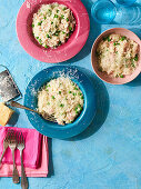 Risotto with peas and ham