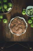 Vegan Apple Pie with green apples