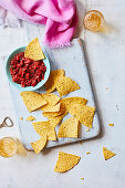 Tortilla chips with tomato salsa