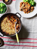 Sausage and bean cassoulet with pork belly