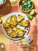 Potato and chorizo frittata with manchego cheese