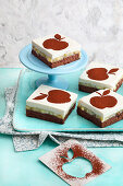 Chocolate apple cake slices