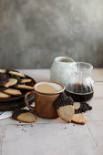 Acorn shaped biscuits with chocolate sprinkles