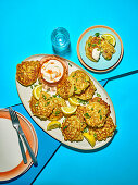 Tuna spring onion and sweetcorn fritter