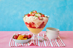 Summer trifle with red berries