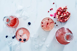 Water kefir with pomegranate