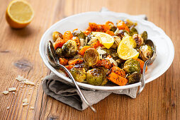 Brussels sprouts and pumpkin from the oven