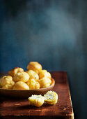 Cream puffs stuffed with cream cheese and dill