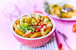 Oven roasted vegetables in a bowl