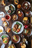 An Indian feast of dishes