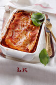 Lasagna with meat and tomato sauce