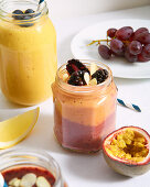 Tuttifrutti Smoothies with pineapple, banana and kiwi