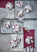 Red Velvet Crinkle Cookies