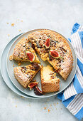Creamy ricotta cheesecake with figs