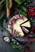 White chocolate cranberry tart