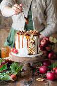 Apple and caramel cake