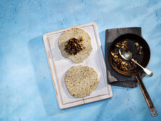 Wraps with laverbread (seaweed, Wales)