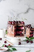 Dripping Cherry and Chocolate Cake