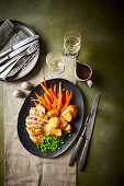 Chicken with vegetables from the air fryer