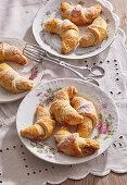 Crispy croissants with walnut filling