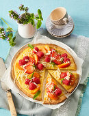 Sweet pizza with summer fruit