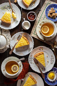 Tea Time with rice cake slices