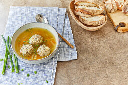 Liver dumpling soup