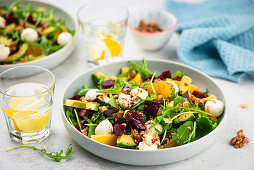 Beetroot salad with orange and avocado