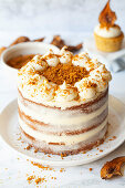 Naked cake with cookie crumbs
