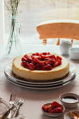 New York Cheesecake with strawberries